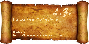 Lebovits Zoltán névjegykártya