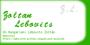 zoltan lebovits business card